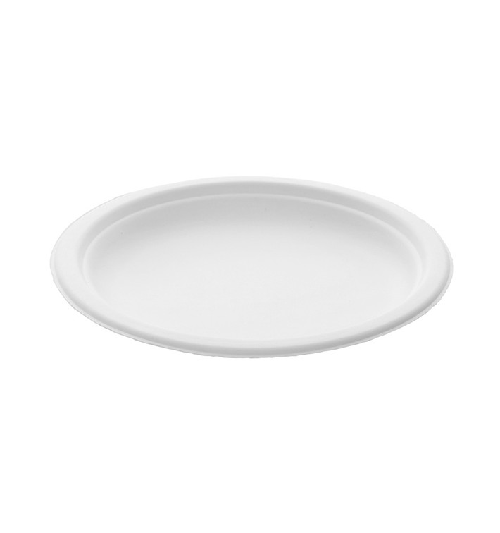 Sugarcane Plate White Ø18 cm (50 Units) Sugarcane Plate White Ø18 cm (50 Units)