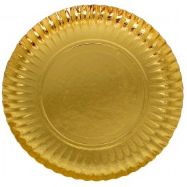 Paper Plate Round Shape Gold 23cm (500 Units) 