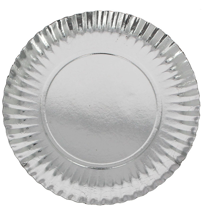 Paper Plate Round Shape Silver 23cm (500 Units) Paper Plate Round Shape Silver 23cm (500 Units)