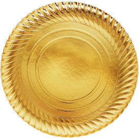 Paper Plate Round Shape Gold 30cm (100 Units) 