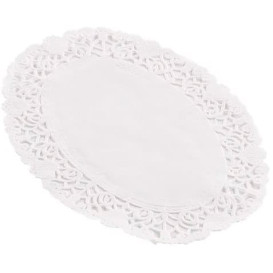 Paper Lace Doilie Oval Shape "Litos" White 22x32cm (250 Units)  