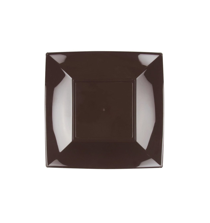 Plastic Plate Flat Brown "Nice" PP 18 cm (300 Units) Plastic Plate Flat Brown "Nice" PP 18 cm (300 Units)
