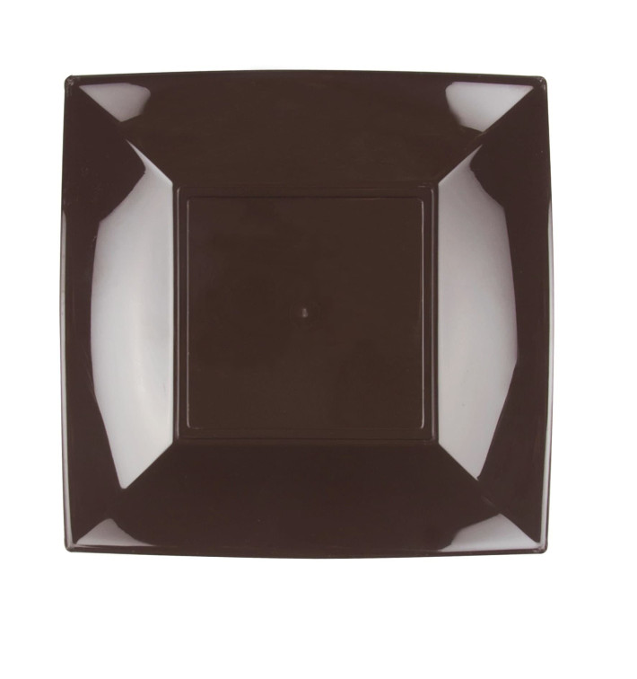 Plastic Plate Flat Brown "Nice" PP 23 cm (25 Units) Plastic Plate Flat Brown "Nice" PP 23 cm (25 Units)