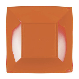 Plastic Plate Flat Orange "Nice" PP 18 cm (300 Units)