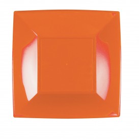 Plastic Plate Flat Orange "Nice" PP 23 cm (300 Units)