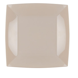 Plastic Plate Flat Beige "Nice" PP 23 cm (25 Units) 