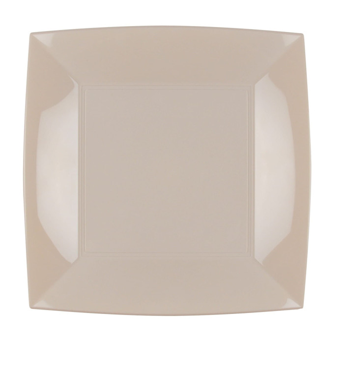 Plastic Plate Flat Beige "Nice" PP 23 cm (25 Units) Plastic Plate Flat Beige "Nice" PP 23 cm (25 Units)