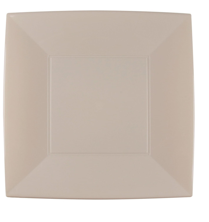 Plastic Plate Flat Beige "Nice" PP 29 cm (12 Units) Plastic Plate Flat Beige "Nice" PP 29 cm (12 Units)