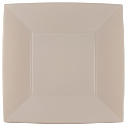 Plastic Plate Flat Beige "Nice" PP 29 cm (144 Units)