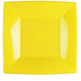 Plastic Plate Flat Yellow "Nice" PP 29 cm (12 Units) 