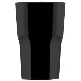 Plastic Glass SAN Reusable "Granity" Black 400 ml (5 Units) 