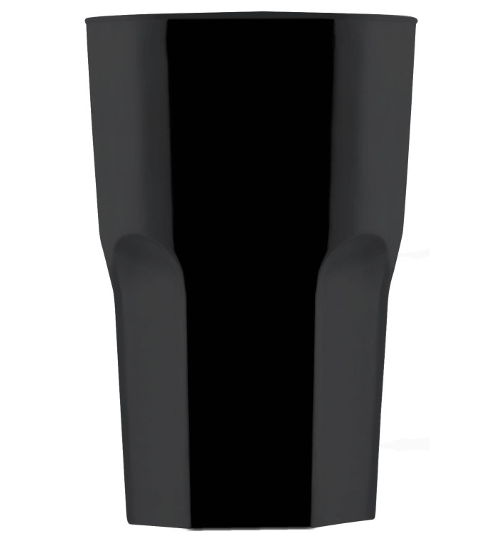 Plastic Glass SAN Reusable "Granity" Black 400 ml (5 Units) Plastic Glass SAN Reusable "Granity" Black 400 ml (5 Units)