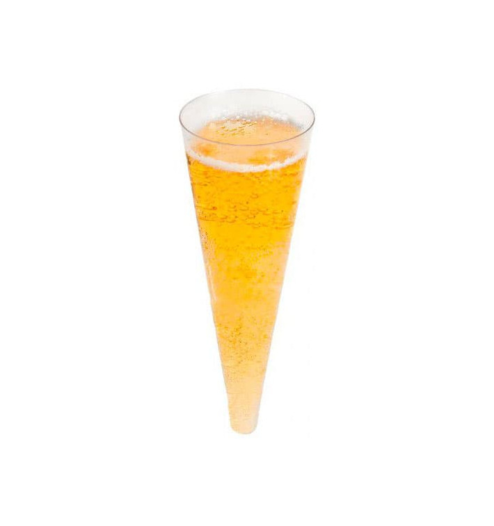 Plastic Flute "Cono" Clear 100ml Ø5x14cm (24 Units) Plastic Flute "Cono" Clear 100ml Ø5x14cm (24 Units)