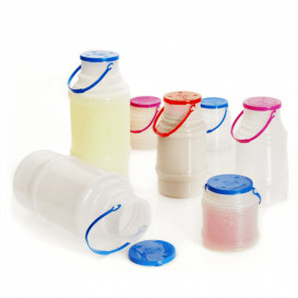 Plastic Milk Container with Handle and Lid 500 ml (100 Units)