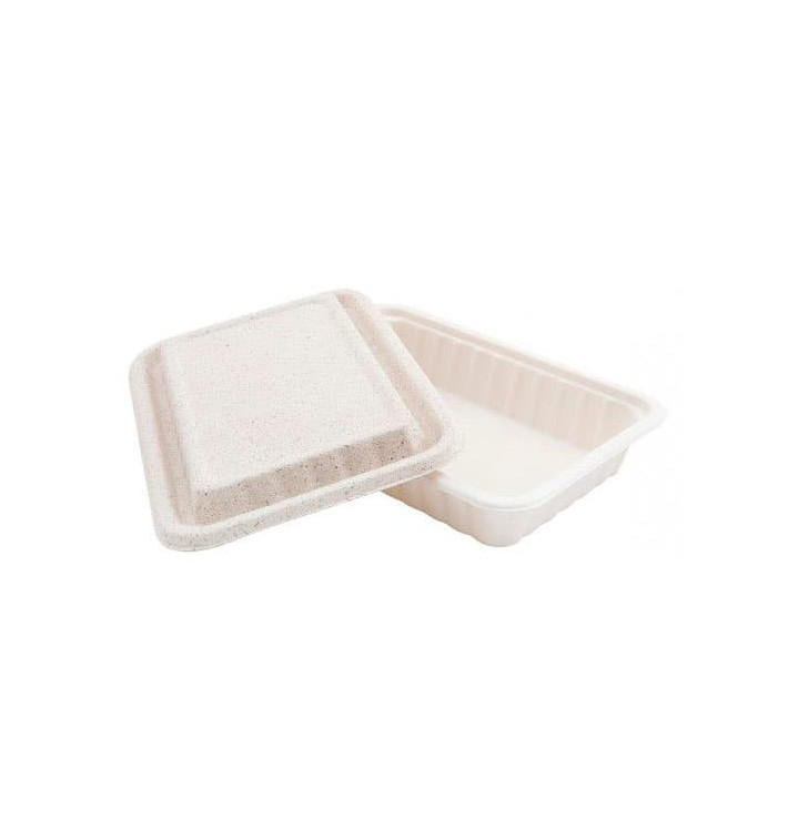 Sugarcane Container with Lid White 22,5x15x4cm (500 Units) Sugarcane Container with Lid White 22,5x15x4cm (500 Units)