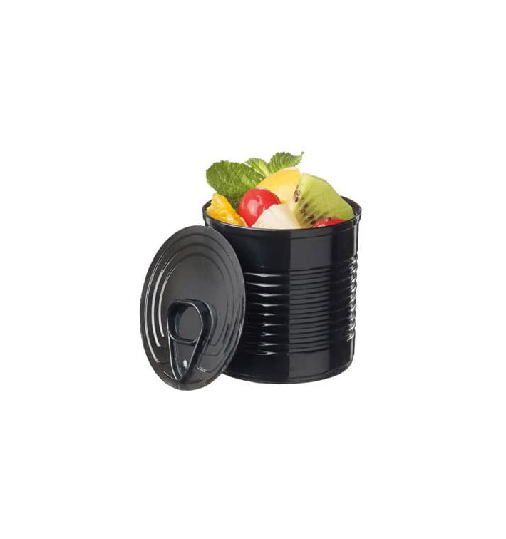 Tasting Plastic Tin Can PS Black 60ml Ø5,1x4,8 cm (200 Units) Tasting Plastic Tin Can PS Black 60ml Ø5,1x4,8 cm (200 Units)