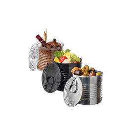 Tasting Plastic Tin Can PS Black 220ml Ø7,4x7cm (100 Units)