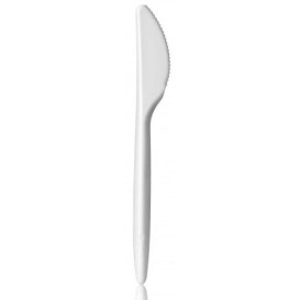 Plastic Knife PS "Luxury" White 17,5 cm (600 Units)