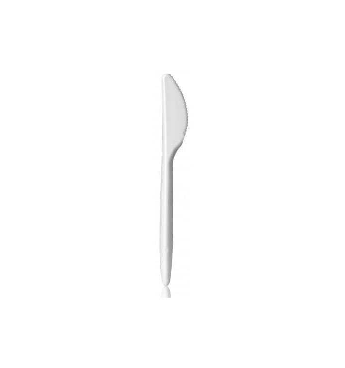 Plastic Knife PS "Luxury" White 17,5 cm (600 Units)