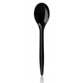 Plastic Teaspoon PS "Luxury" Black 12,5cm (100 Units)  