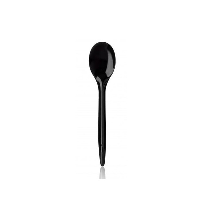 Plastic Teaspoon PS "Luxury" Black 12,5cm (100 Units) Plastic Teaspoon PS "Luxury" Black 12,5cm (100 Units)