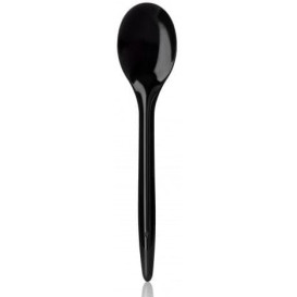 Plastic Spoon PS "Luxury" Black 17,5 cm (2000 Units)