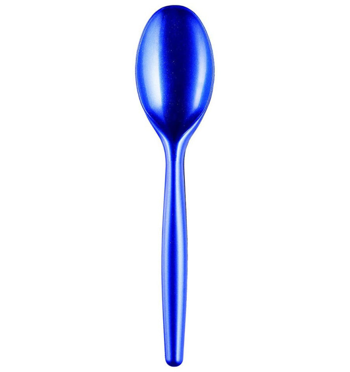 Plastic Spoon PS "Easy" Blue Pearl 18,5 cm (20 Units) 