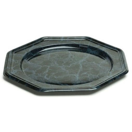 Plastic Charger Plate PET Octogonal shape Marble Vein 30 cm (50 Units)