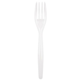 Plastic Fork PS "Easy" White 18cm (20 Units) 