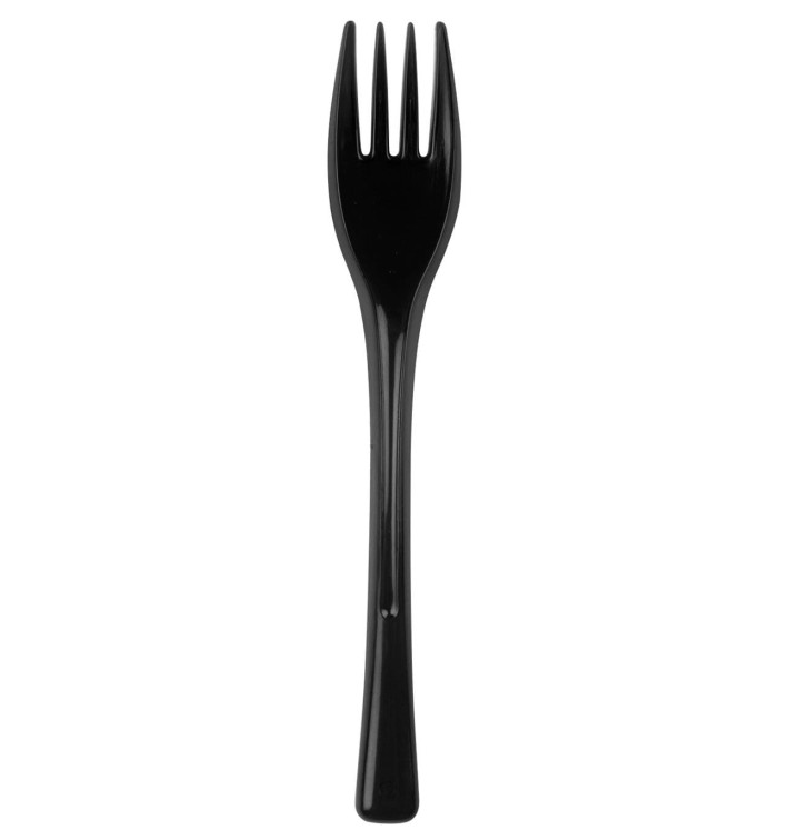 Plastic Fork PS "Fly" Black 14cm (50 Units) Plastic Fork PS "Fly" Black 14cm (50 Units)