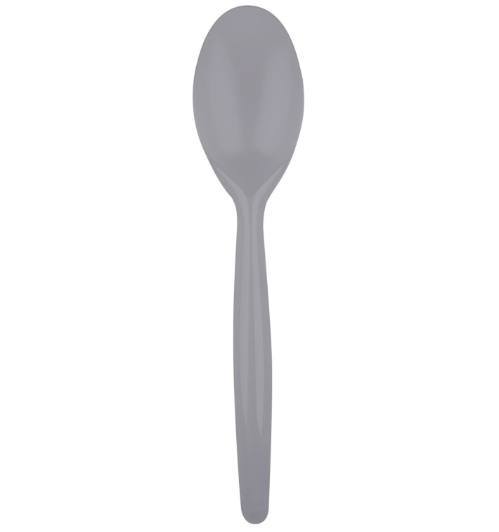 Plastic Spoon PS "Easy" Grey 18,5 cm (20 Units) Plastic Spoon PS "Easy" Grey 18,5 cm (20 Units)