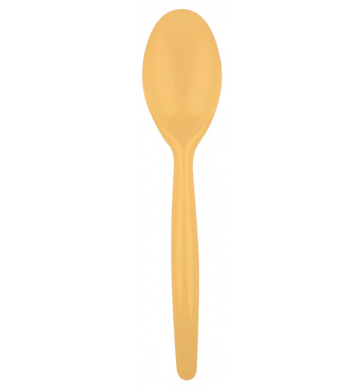 Plastic Spoon PS "Easy" Gold 18,5 cm (20 Units) 