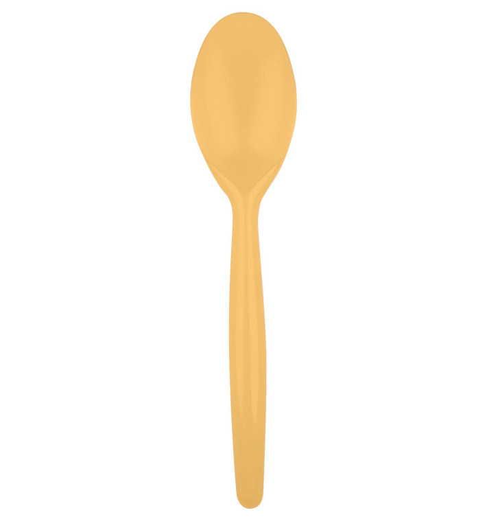 Plastic Spoon PS "Easy" Gold 18,5 cm (20 Units) Plastic Spoon PS "Easy" Gold 18,5 cm (20 Units)