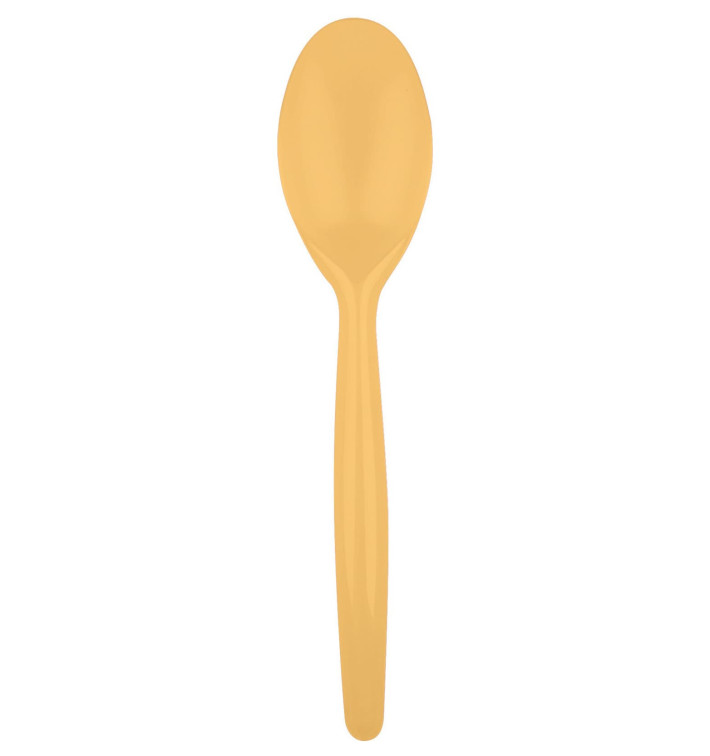 Plastic Spoon PS "Easy" Gold 18,5 cm (20 Units) 