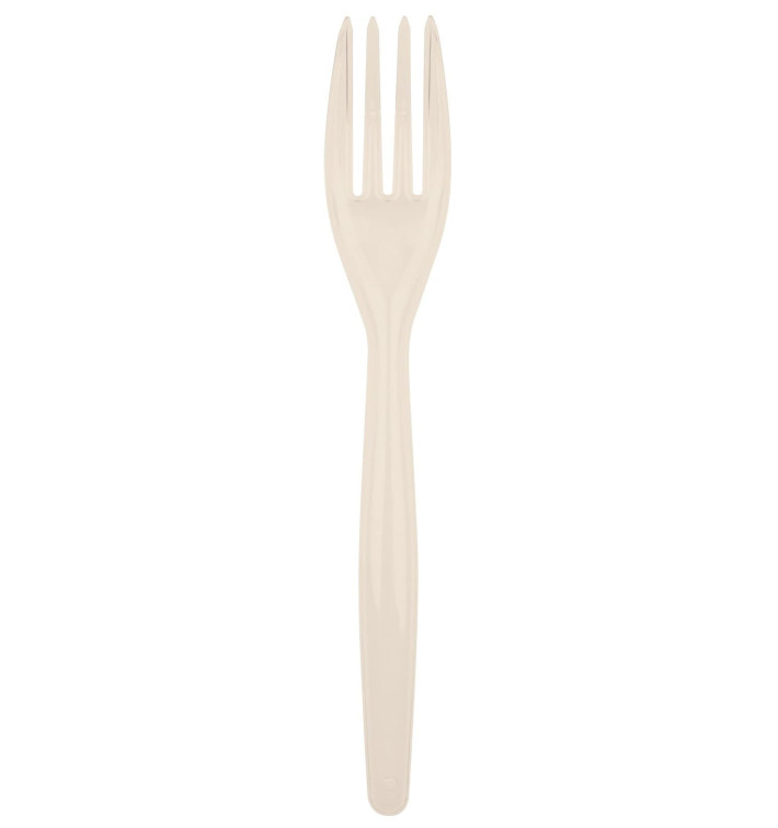Plastic Fork PS "Easy" Cream 18cm (20 Units) Plastic Fork PS "Easy" Cream 18cm (20 Units)