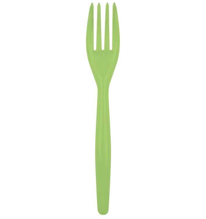 Plastic Fork PS "Easy" Lime Green 18cm (20 Units) Plastic Fork PS "Easy" Lime Green 18cm (20 Units)