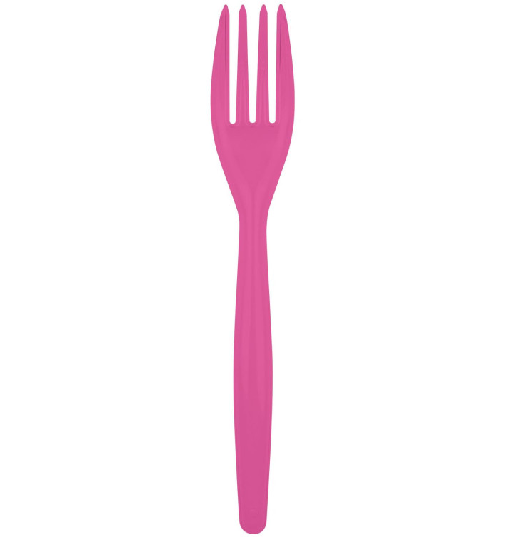 Plastic Fork PS "Easy" Fuchsia 18cm (20 Units) Plastic Fork PS "Easy" Fuchsia 18cm (20 Units)
