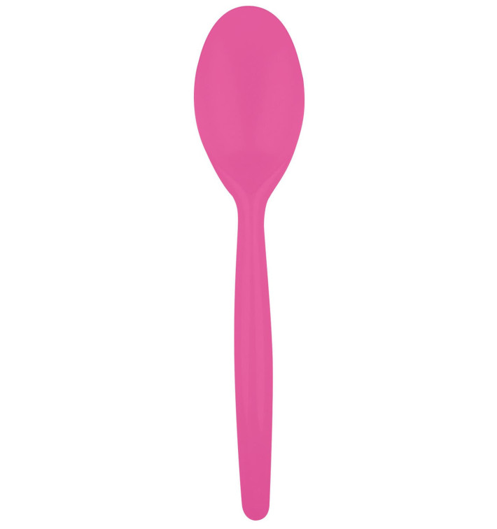 Plastic Spoon PS "Easy" Fuchsia 18,5 cm (20 Units) Plastic Spoon PS "Easy" Fuchsia 18,5 cm (20 Units)