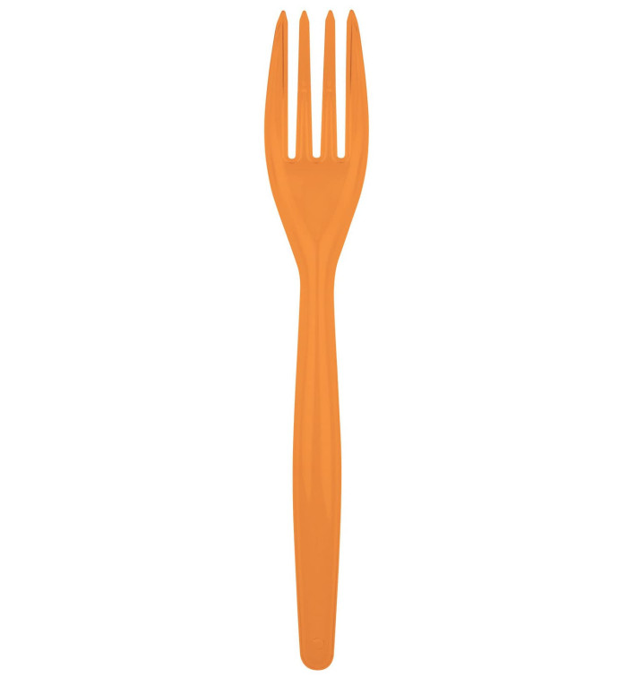 Plastic Fork PS "Easy" Orange 18cm (500 Units) Plastic Fork PS "Easy" Orange 18cm (500 Units)