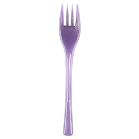 Plastic Fork PS "Fly" Lilac Clear 14cm (50 Units) 