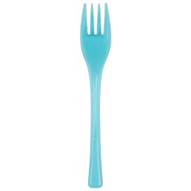 Plastic Fork PS "Fly" Turquoise Clear 14cm (50 Units) 