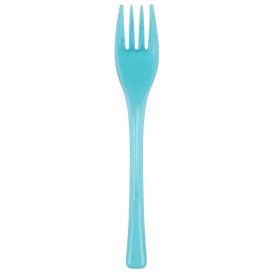 Plastic Fork PS "Fly" Turquoise Clear 14cm (50 Units) 