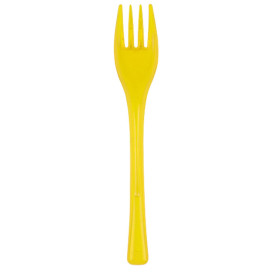 Plastic Fork PS "Fly" Yellow Clear 14cm (50 Units) 