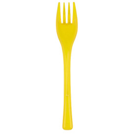 Plastic Fork PS "Fly" Yellow Clear 14cm (50 Units) 