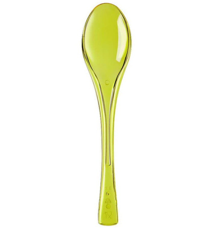 Plastic Spoon PS "Fly" Yellow Clear14,5cm (50 Units) Plastic Spoon PS "Fly" Yellow Clear14,5cm (50 Units)