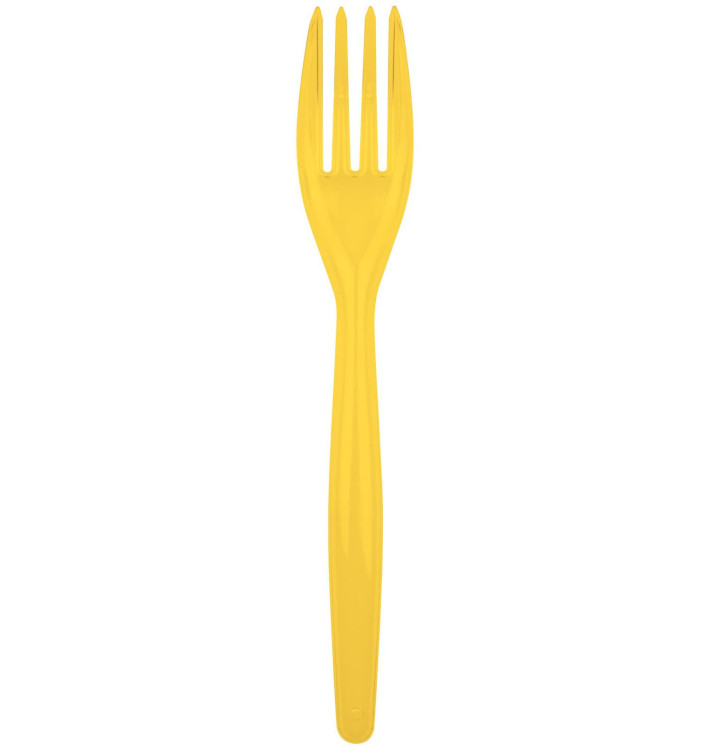 Plastic Fork PS "Easy" Yellow 18cm (20 Units) Plastic Fork PS "Easy" Yellow 18cm (20 Units)