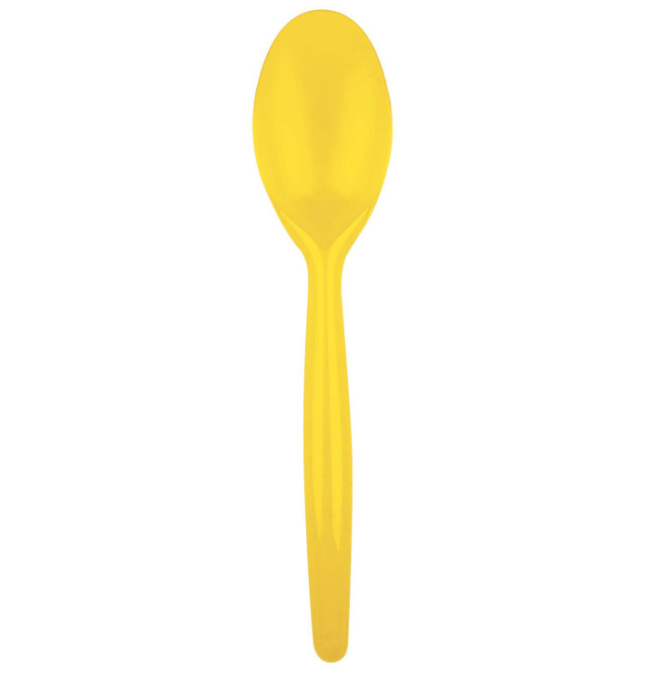 Plastic Spoon PS "Easy" Yellow 18,5 cm (20 Units) Plastic Spoon PS "Easy" Yellow 18,5 cm (20 Units)