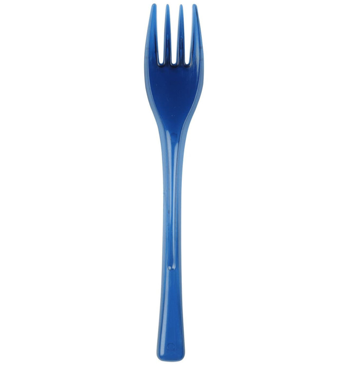 Plastic Fork PS "Fly" Blue Clear 14cm (50 Units) Plastic Fork PS "Fly" Blue Clear 14cm (50 Units)