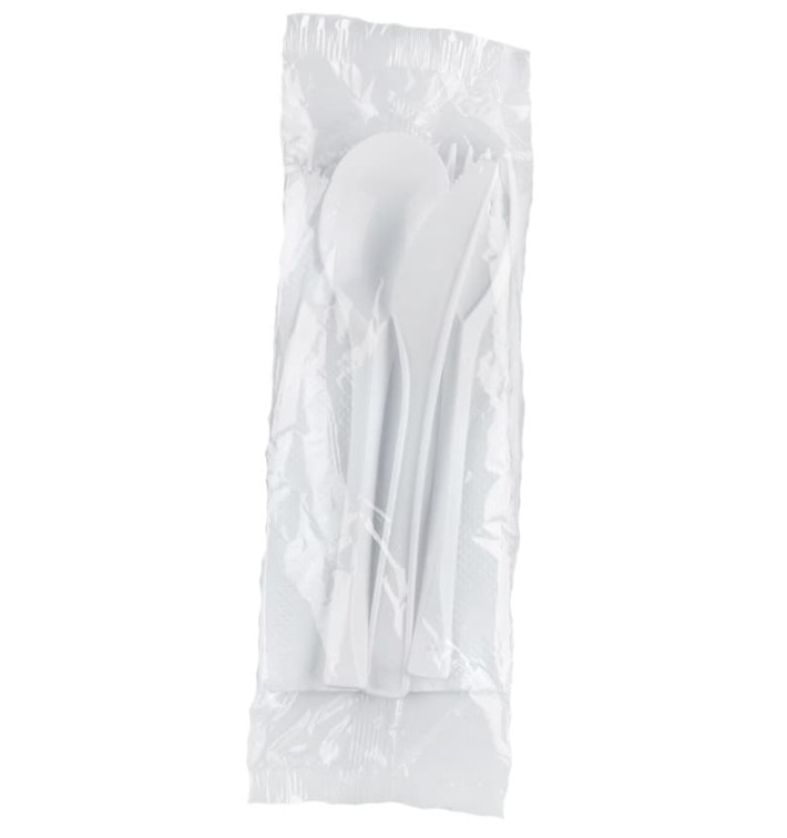 Plastic Cutlery kit PP "Next" Fork, Knife, Spoon and Napkin (50 Units) Plastic Cutlery kit PP "Next" Fork, Knife, Spoon and Napkin (50 Units)