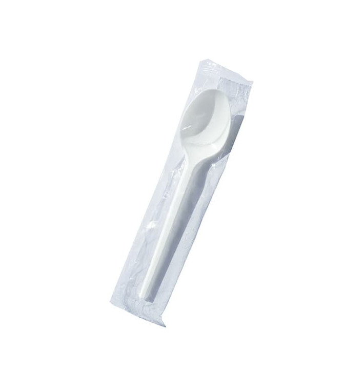 Plastic Teaspoon PS White Encased 12,5cm (100 Units) Plastic Teaspoon PS White Encased 12,5cm (100 Units)